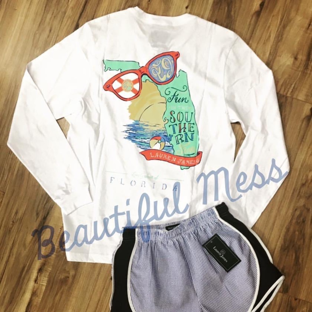 NWT Lauren James Long Sleeve Florida Tee